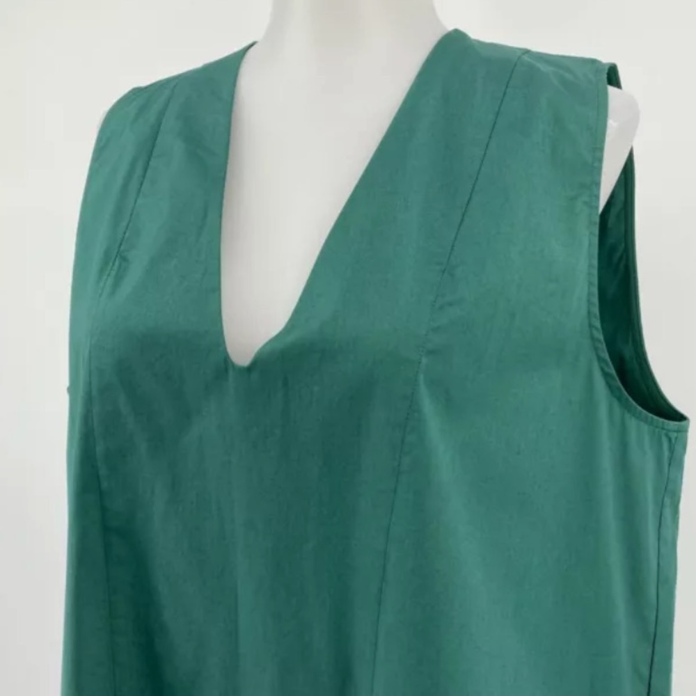 Green cotton poplin Everlane dress